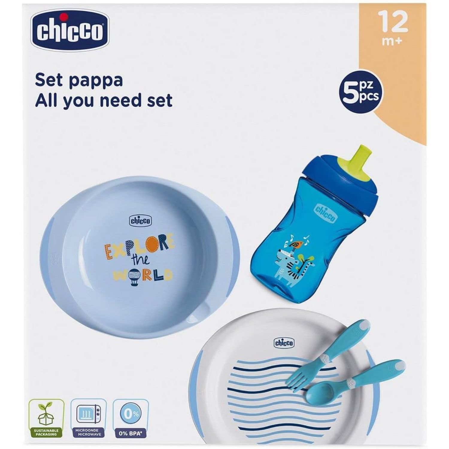 Chicco Weaning Set, Blue (12M+)