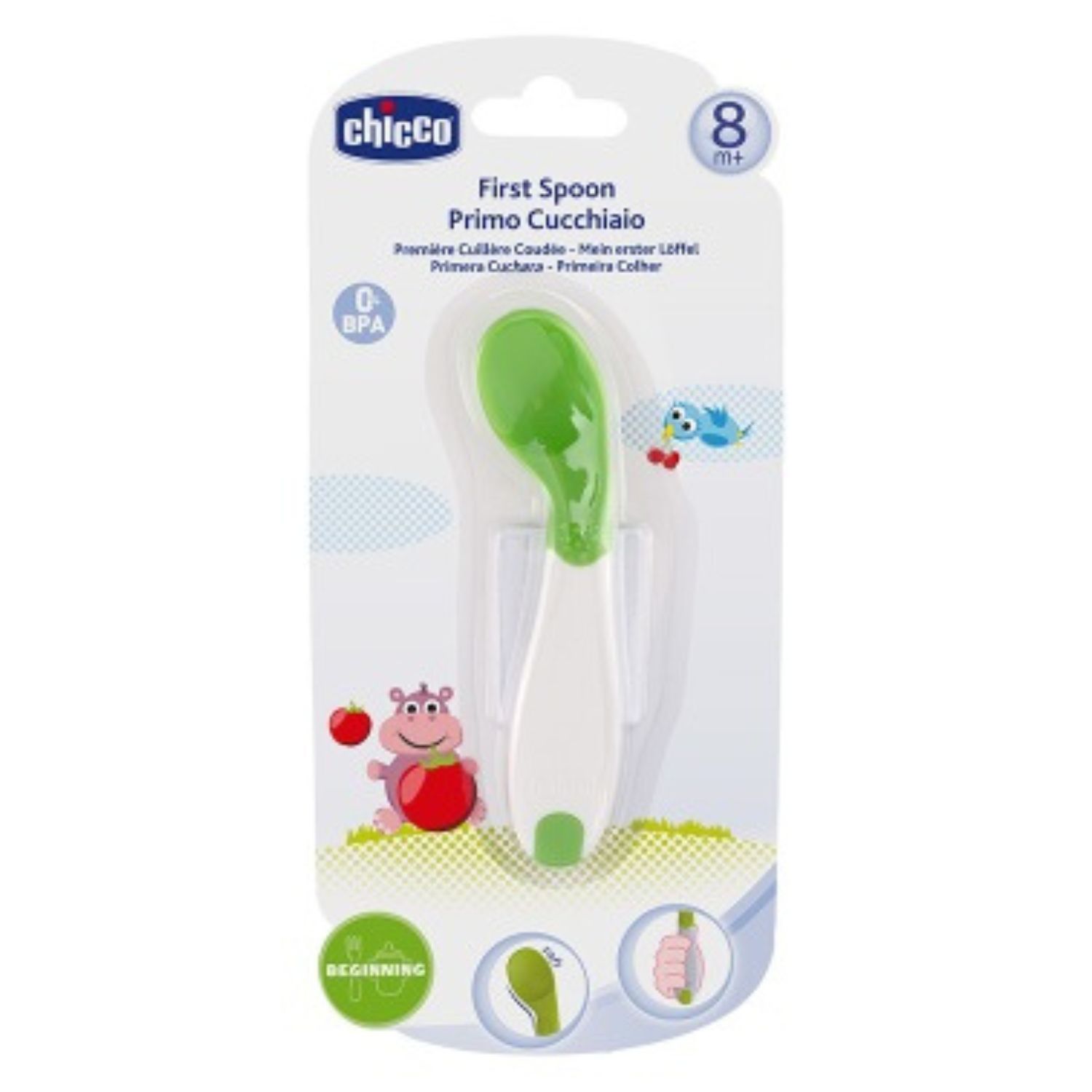 Chicco First Spoon Baby Feeding Spoon – 8M+ (BPA Free)